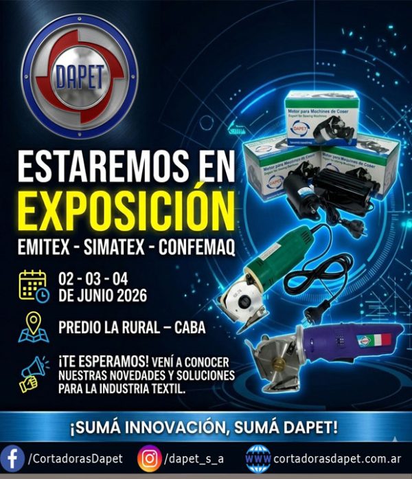 Dapet expo 2026 Emitex, Simatex y Confemaq Dapet Expo 2026