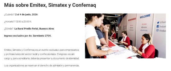 emitex1 Emitex, Simatex y Confemaq Dapet Expo 2026